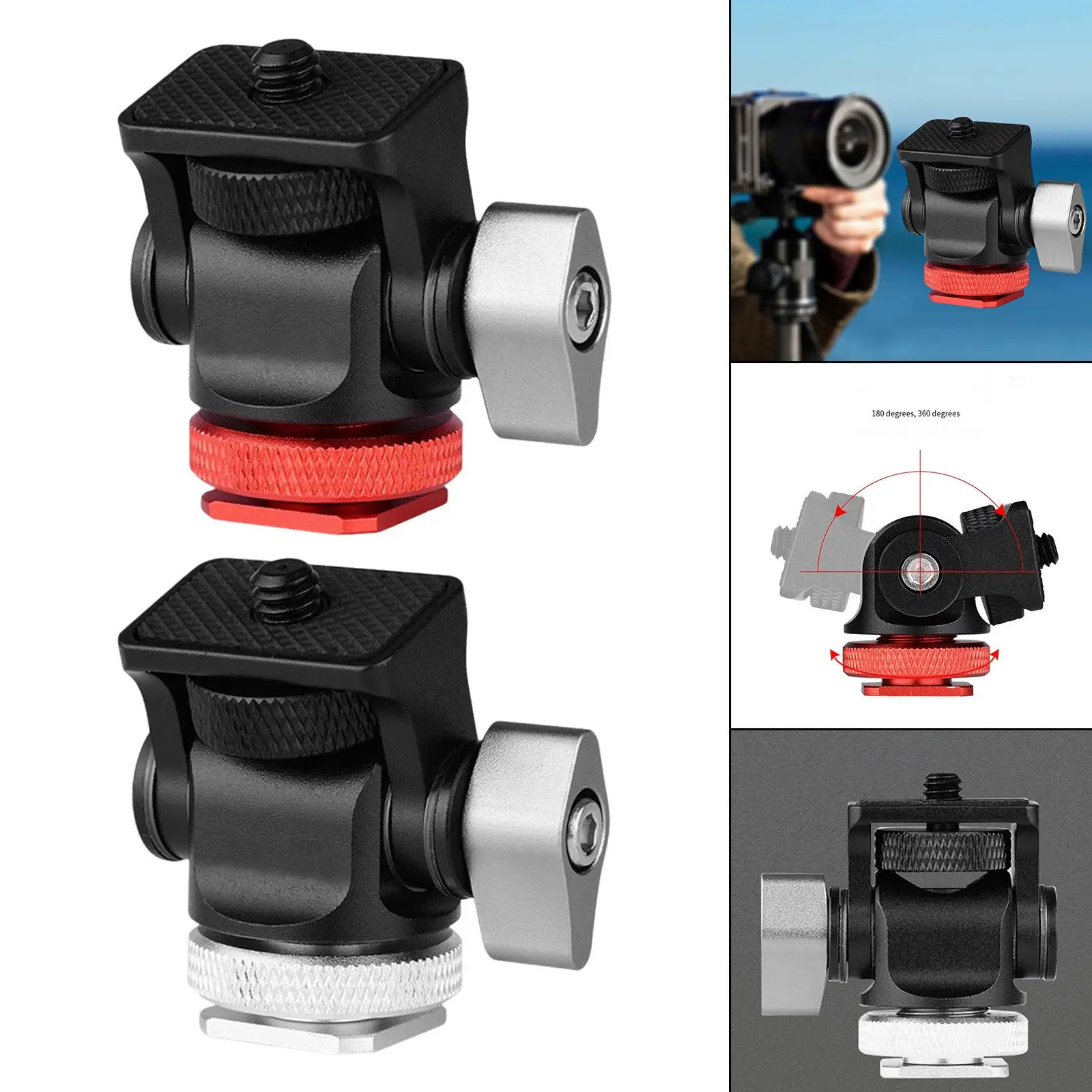 

Mini Ball Head 360° Rotating Lightweight Accessory Stable Support 1/4" Screw