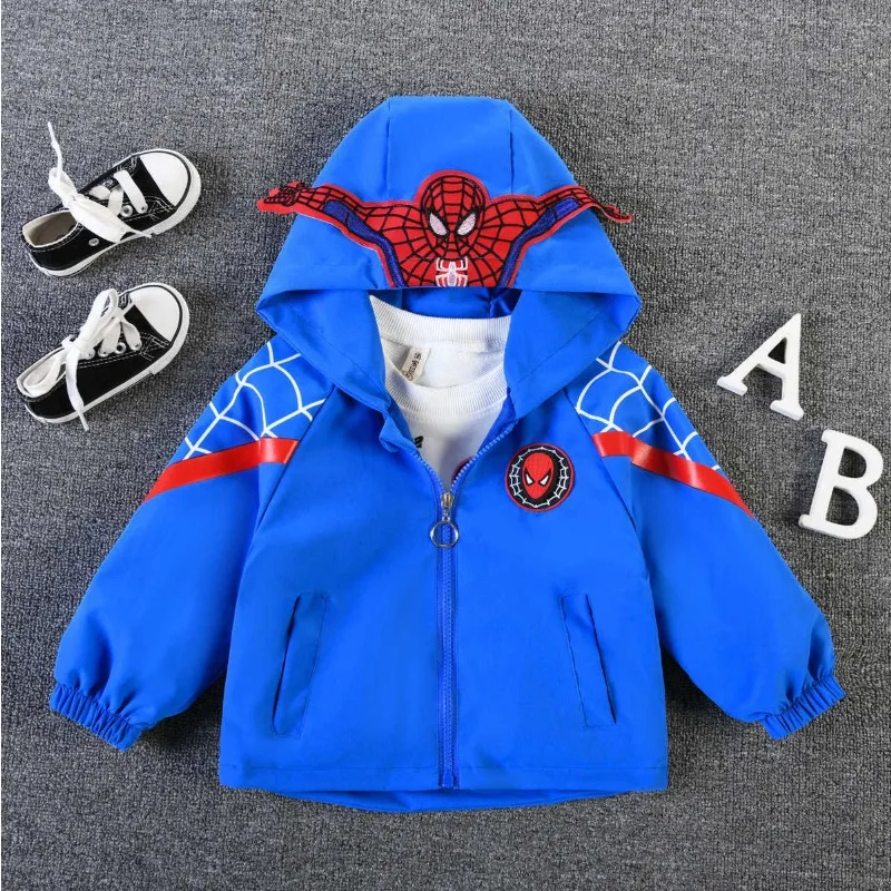 Boy Baby Spring Coat Jacket Children 2024 Autumn Little Girl Fashion Cartoon Spiderman Korean Style Hooded Toddler Jackets Shirt