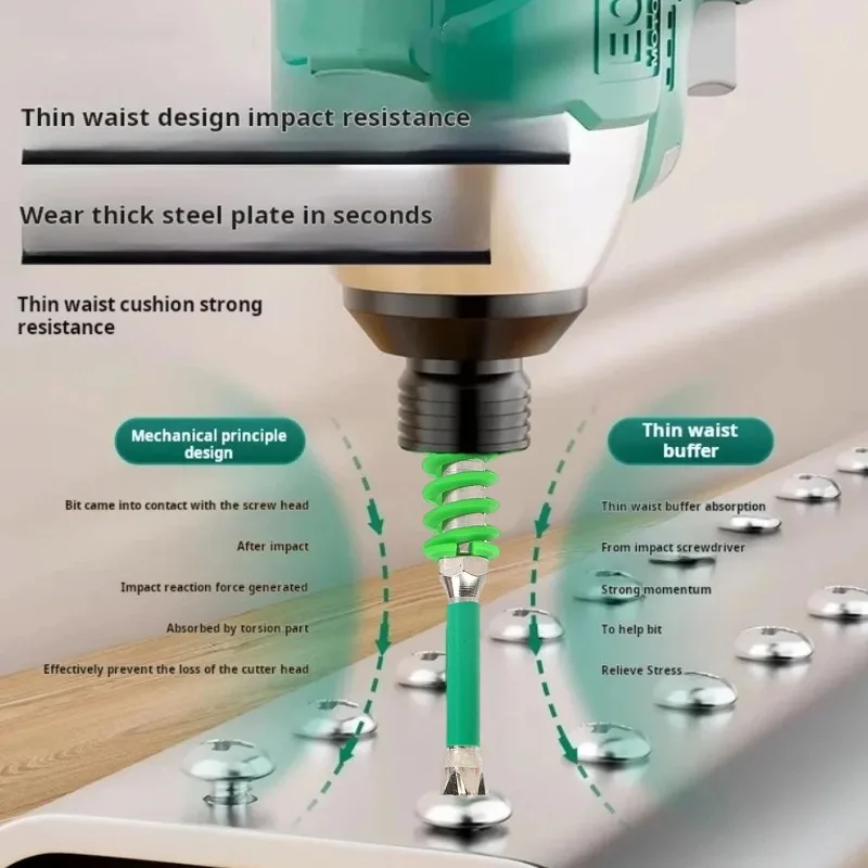 مفك مغناطيسي قوي بت S2 الصلب المضادة للانزلاق سائق تأثير كهربائي بت PH2 مفك مسامير عرافة عرقوب الحفر رئيس أدوات كهربائية