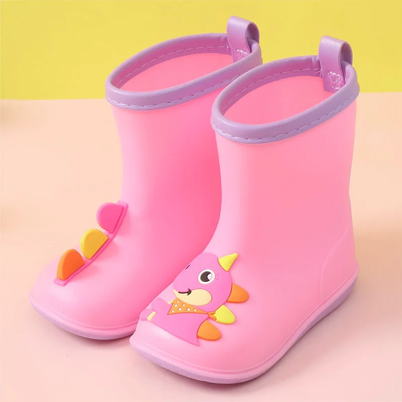 2024 HOT Children Shoes Toddler Infant Kids Baby Boys Girls PVC Rain Boots Waterproof Non-Slip Shoes Kids Shoes Bota Infantil