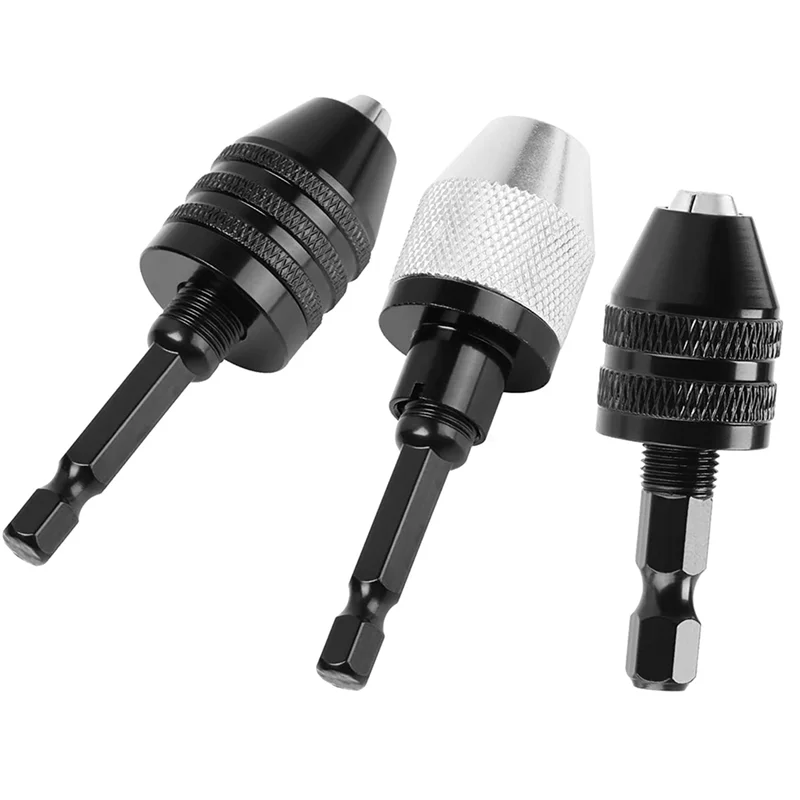 

AB47-6PCS 1/4 Inch Hex Shank Keyless Drill Chuck Quick Change Adapter Converter Impact Drills Bits, Electric Tool Accessories