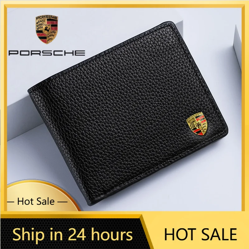 

Car Sticker For Porsche 3D Logo Leather Car Driving License Credit Cards Wallet For Porsche 911 Cayenne 918 Pajun 718 Panamera M