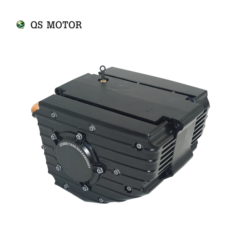 QS MOTOR QSJ165D-30 3500W QS165 72V 30H V3 with 1:2.35 Gear Box Encoder PMSM Mid drive Motor