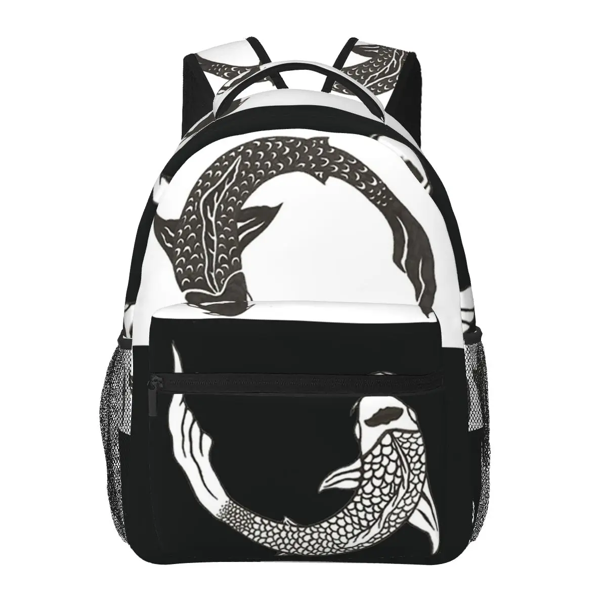 

Yin And Yang Koi Fish Backpacks Boys Girls Bookbag Students School Bags Cartoon Kids Rucksack Shoulder Bag Large Capacity