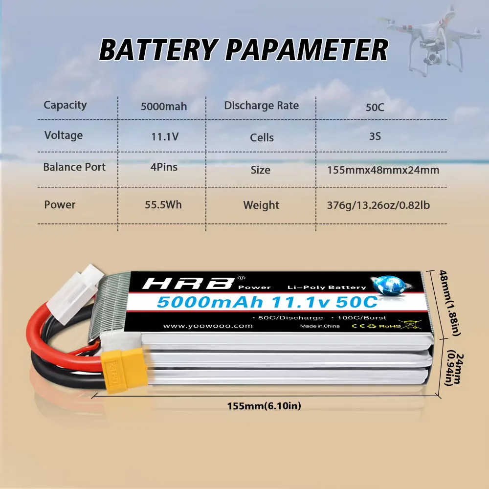 HRB 3S Lipo Batery 11.1v 1300mah 1500mah 1800mah 2200mah 3000mah 4000mah 5000mah 6000mah Lipo Battery for 3S RC Cars Drone Boat