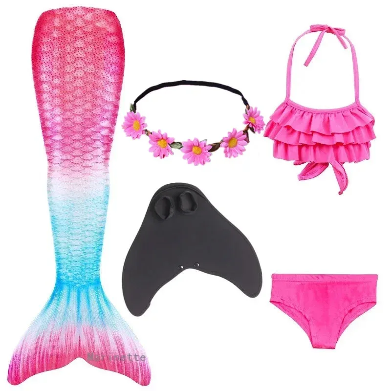 Crianças meninas natação sereia cauda traje cosplay crianças princesa festa fantasia maiô pode adicionar monofin fin natal gdk