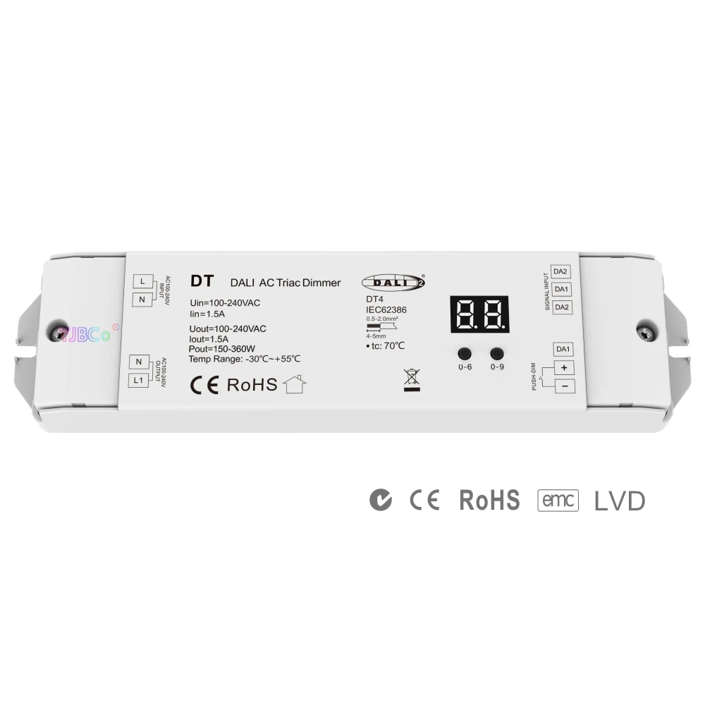 

Skydance DT AC Triac DALI LED Dimmer 110V-220V AC 1CH 1 Channel 1.5A 150-360W Numeric Display for LED Lamp Light Halogen Lights