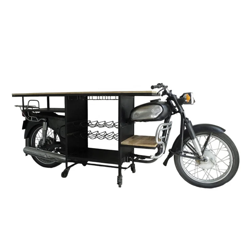 custom.Top Selling New Unique Design Bike Bar Table Counter Wine Rack With Best Antique Finishing From Indian Manufacturers & Ex