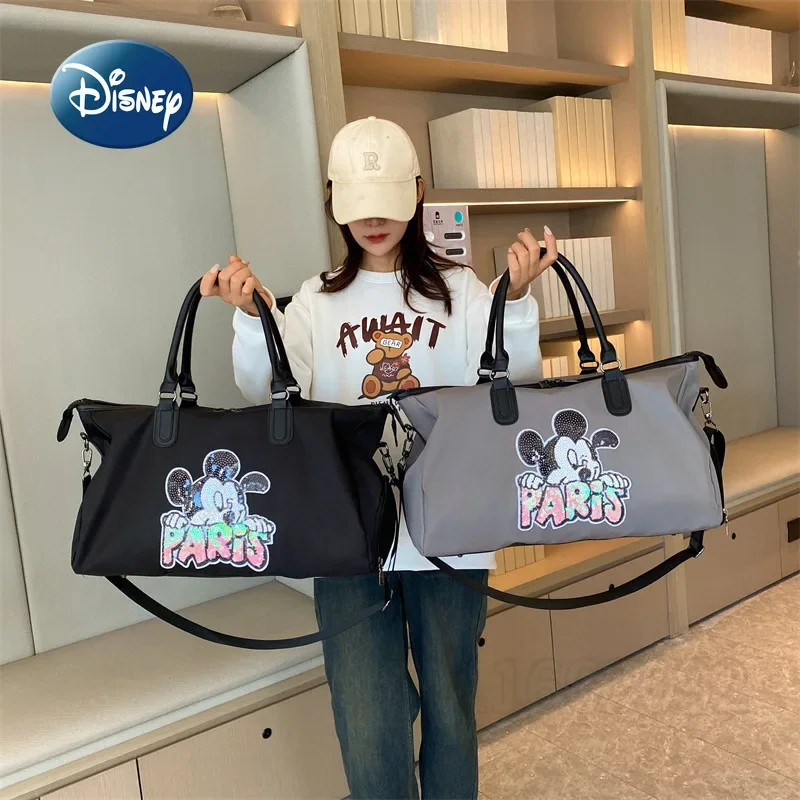 Disney Mickey nuova borsa da viaggio borsa da viaggio portatile da donna del fumetto borsa da Fitness impermeabile multifunzionale di grande capacità