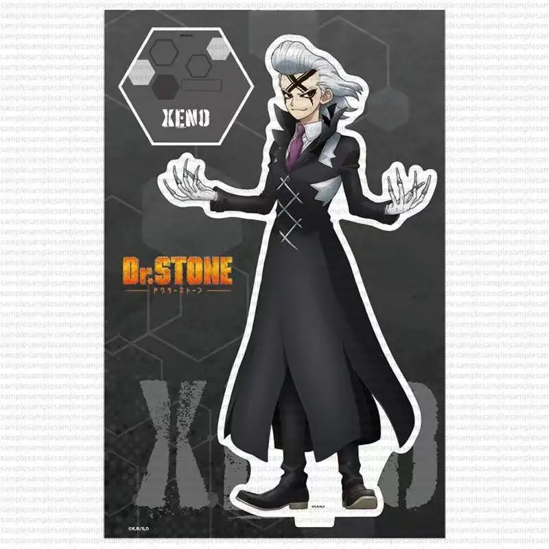 Periféricos de Anime DR.STONES Xeno Houston Wingfield estatuilla soporte acrílico colección Stanley Snyder placa de pie juguetes regalos