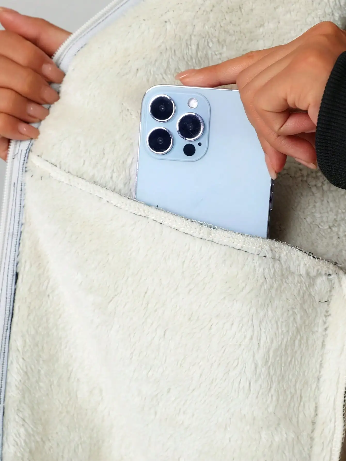 Chaqueta con cremallera y capucha con forro polar para mujer para invierno, ropa informal y al aire libre