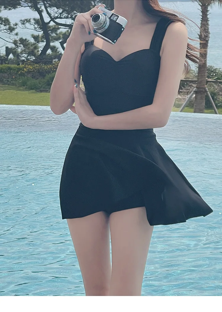 Nuevo traje de baño de una pieza de Color sólido de verano para mujer, traje de baño ajustado con espalda descubierta y adelgazante, traje de baño para Fiesta al aire libre y piscina