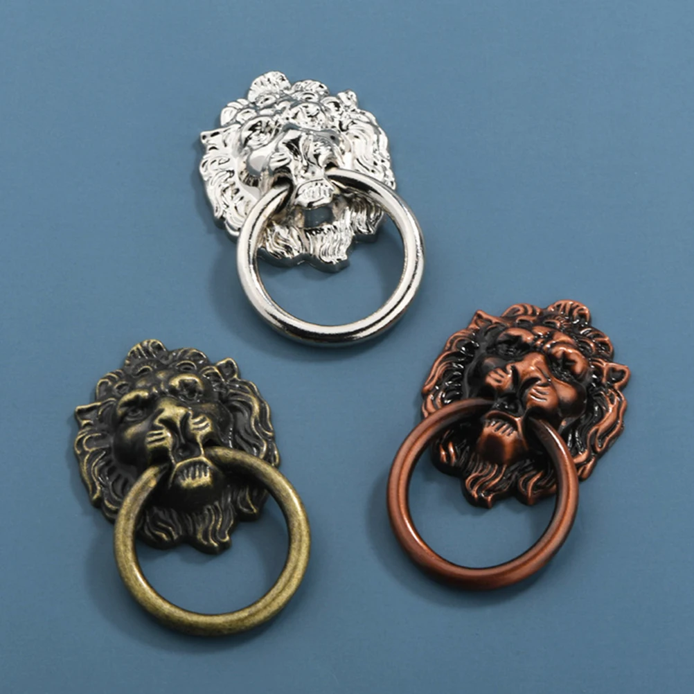 

5pcs Lion Head Handles Zinc Alloy 90x51 Pulls for Cabinets Doors Drawers Wardrobes Bookcases Retro Hardware