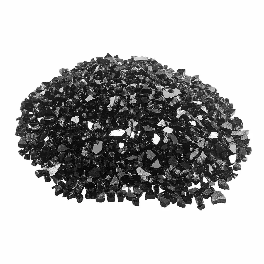 10 LBS Fire Glass 1 2Inch Fireplace Glass Rocks for Fire Pit Table Black