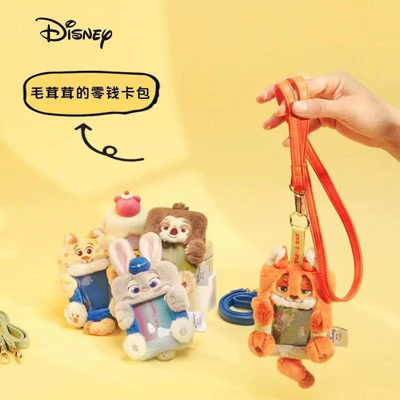 ديزني Zootopia حافظة للبطاقات جودي نيك ديزني Kawaii لطيف الكرتون أنيمي شخصية المحمولة أفخم عملة المحفظة الصدر بطاقة شارة حقيبة