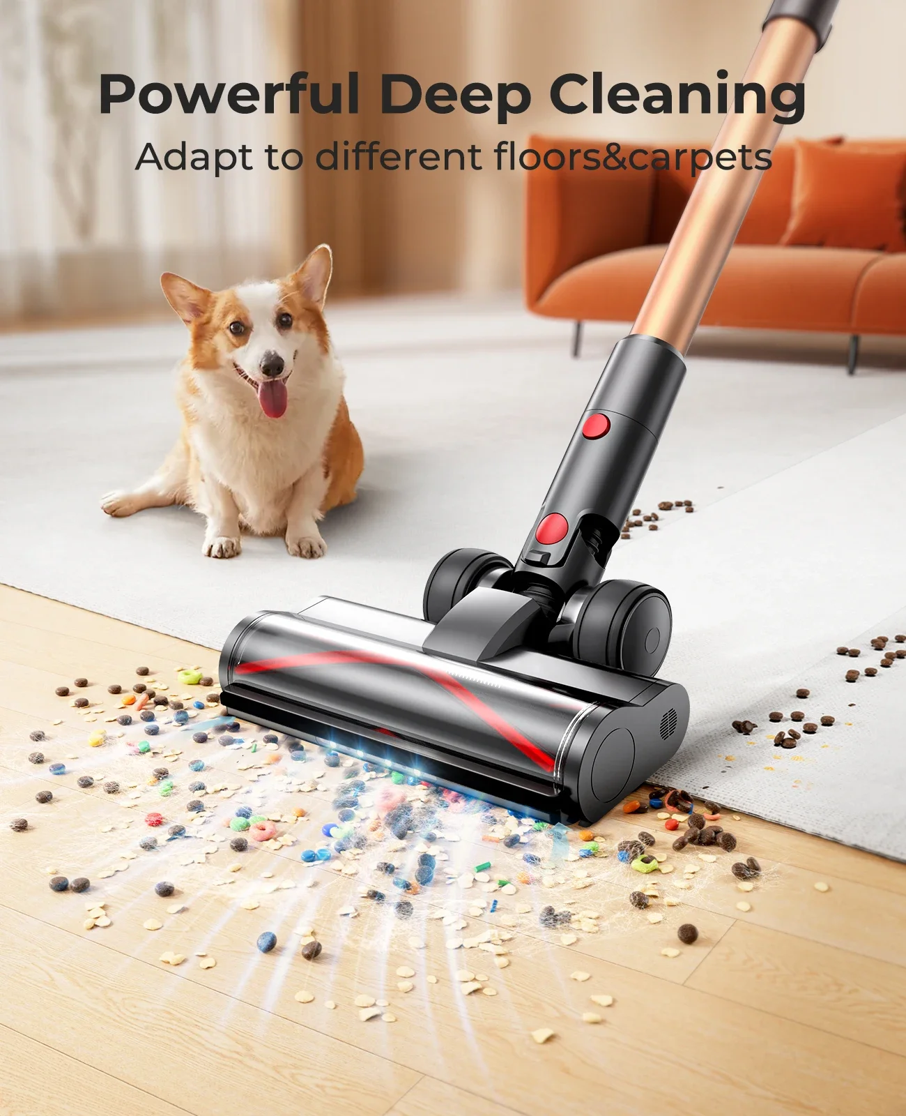 2025 hot sale Laresar Ultra 7 ODM Factory 550W/45000pa Stick Vacuum Cleaner With Touch Screen up to 60 Mins Runtime Cordless Vac