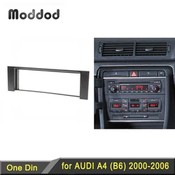 Fáscia para Audi A4 B6, 1 Din, rádio, CD, DVD, painel estéreo, montagem do traço, instalação, kit de guarnição, placa do quadro, tampa do adaptador de moldura