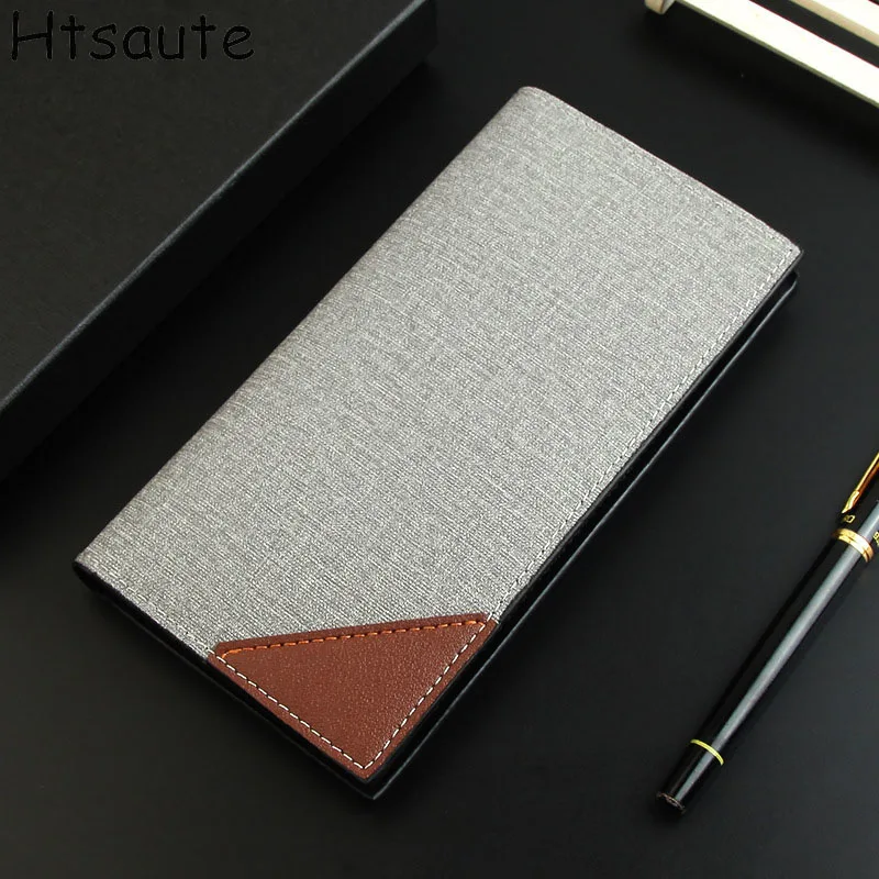 

Casual Thin Canvas Men's Wallet Long Business Clutch Bag Coin Purse Luxury Brand Men Wallet Carteira Masculina Cardholder mujer