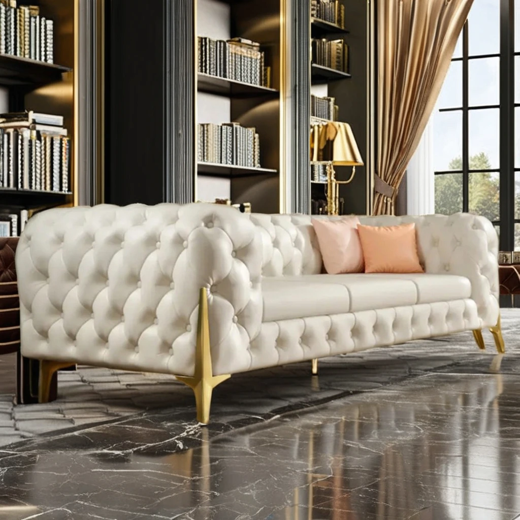 주문을 받아서 만들어진 고품질 베이지색 고급 술을 단 식사 사무실 소파 가구를 놓았습니다