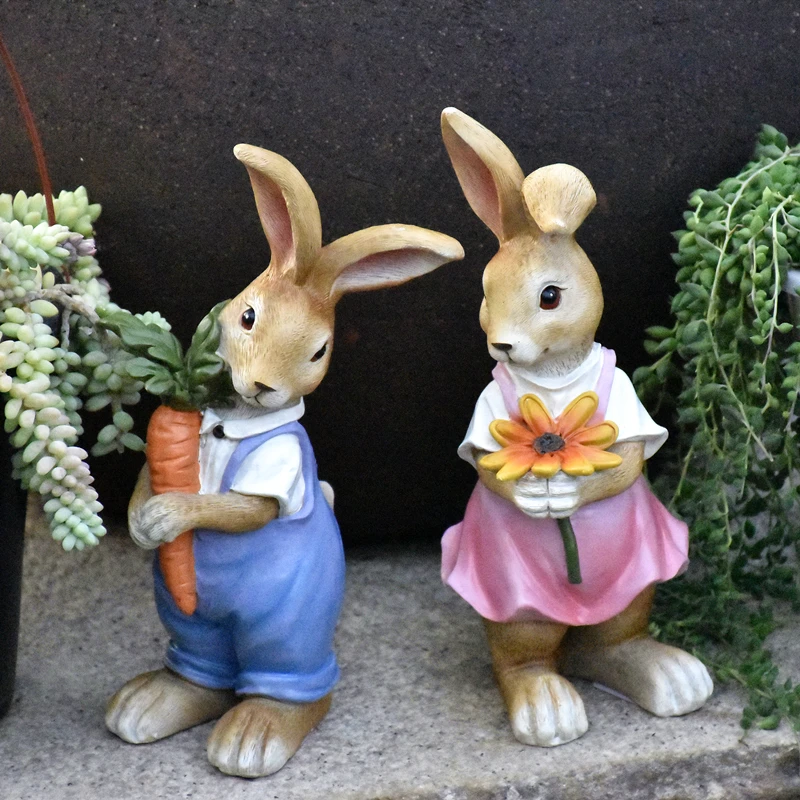 

Pastoral cartoon bunny ornaments animal home furnishings garden Easter rabbit decoration balcony landscaping crafts