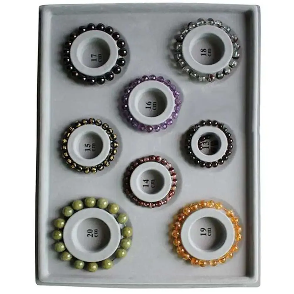 

Jewelry Making Organizer Tray Multi-functional Jewelry Design Tool Measuring Tool Gray Flocked Bead Board DIY Necklace Tool