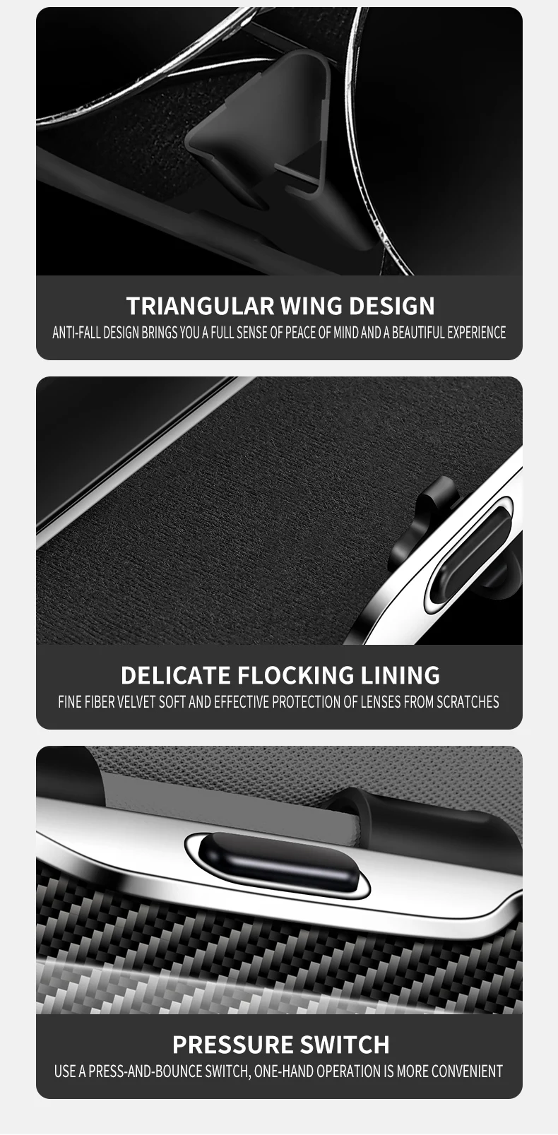 Auto Brillen Box Tragbare Auto Sonnenbrille Halter Im Auto Fahren Gläser Halter Brillen Fall Sonnenblende Auto Linsen Halter – Detail 10