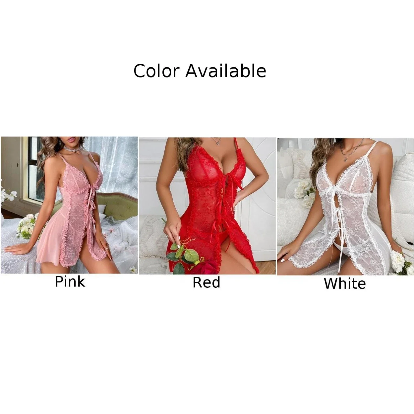 Sexy Lingerie Dress Women Lace Transparent Corset Hollow Out Erotic Underwear