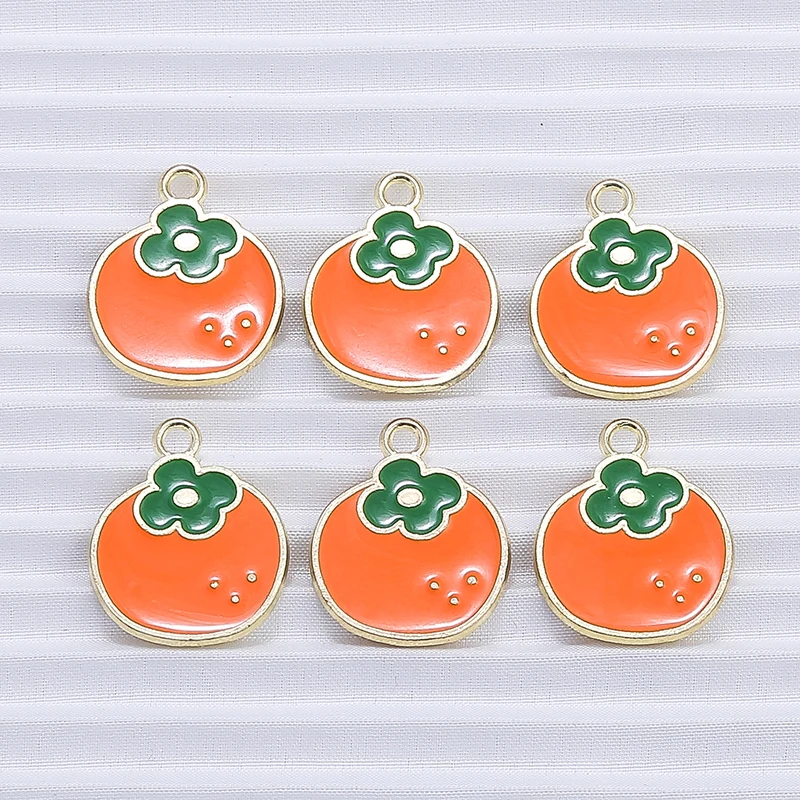 10 teile/los Mix Nette Emaille Obst Apfel Kirsche Ananas Traube Charms für Schmuck Machen Frauen Ohrringe Anhänger Halsketten Geschenke – Detail 15