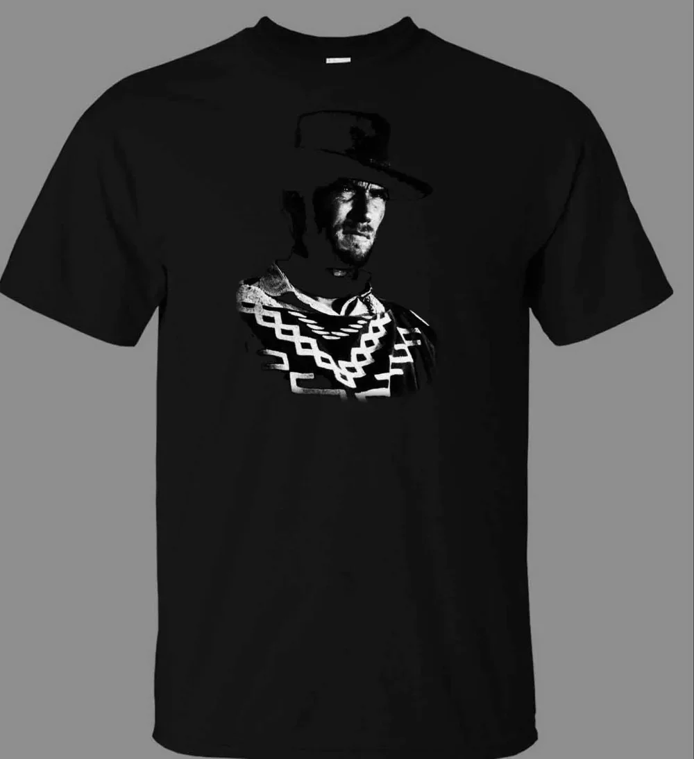 Camiseta Clint Eastwood Poncho, nueva camiseta a la moda para hombre, camiseta de algodón para hombre, camisetas de manga corta, camisetas de béisbol