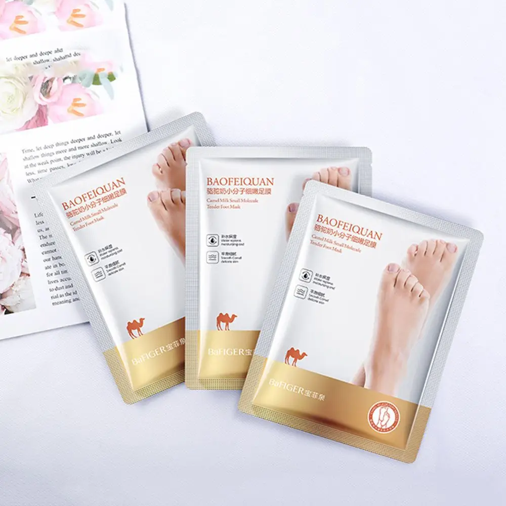 1 paio Pedicure Callus Peeling calzini nutrienti Scrub esfoliante Patch per piedi Camel Milk Foot Mask Anti Crack