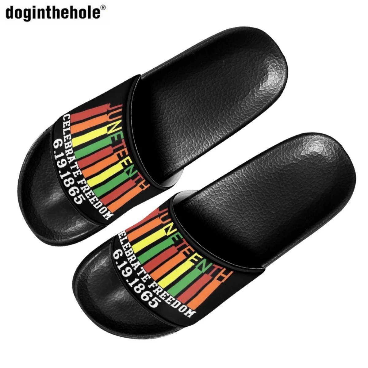 Doginthehole New Hot Juneteenth Freeish Black History Design Women Slippers Summer Outdoor Beach Wading Sandals Non-slip Slipper