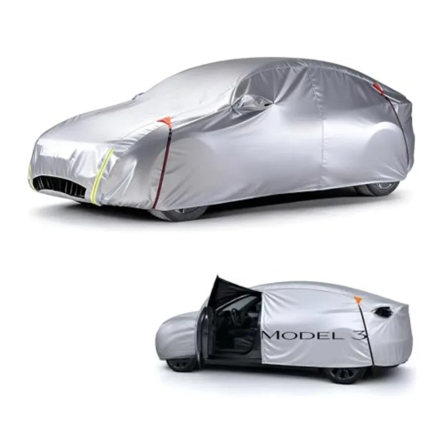 Model 3 Car Cover Accories 2017 2026,Custom Fit All-Weather Outdoor, Waterproof UV Sun and Heat Protection, Ventilated Design,
