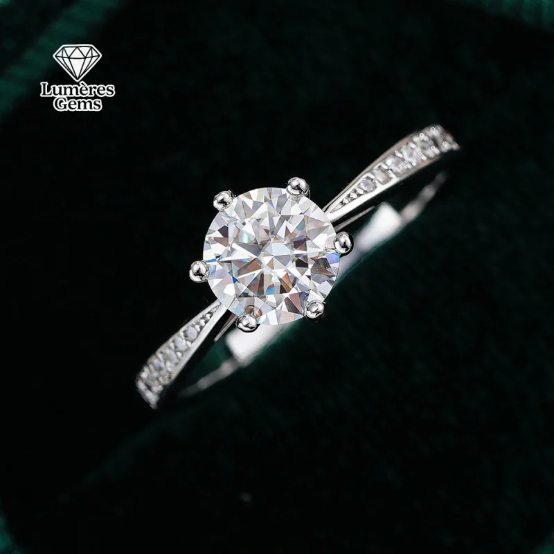 خاتم مورغانيت 18 قيراط معتمد من LumièRe Gems 2026 الأكثر مبيعًا، خاتم كلاسيكي بستة شوكات، تاج 3 قيراط، هدية مجوهرات زفاف لها #2