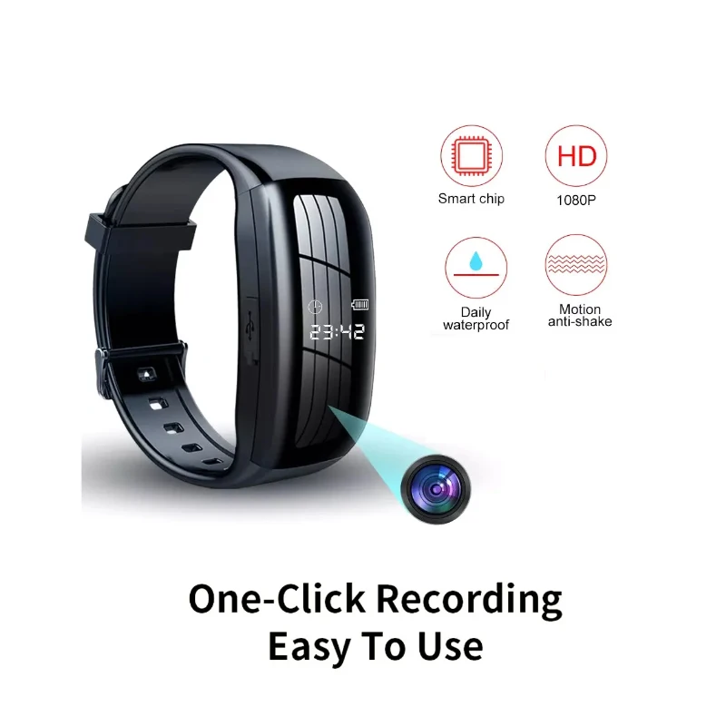 8-256GB Video Mini telecamera Orologio Registratore vocale audio Bracciale Driver flash USB Dittafono Rumore Ridurre il braccialetto di registrazione audio