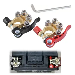 1 Pair/2 Pieces 12V 24V Car Battery Terminals Quick Disconnect Car Wiring Harness Connector Wire Cable Cut-Off Connector Car Accessories