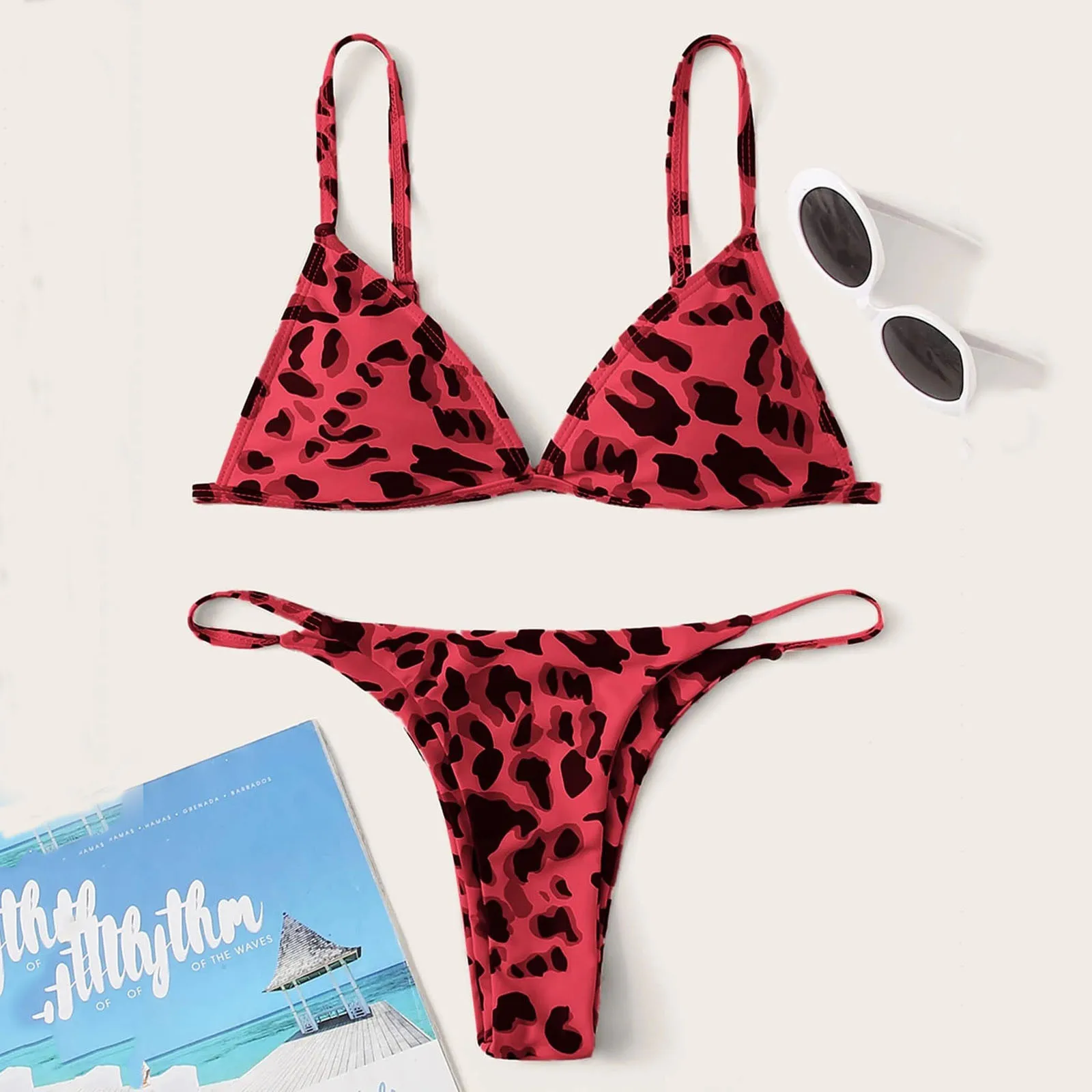 Women Swimsuit 2024 Summer Sexy Leopard Print Beachwear Set Push Up Two Piece Bikini Set Female Beach Wear Swimming Suit