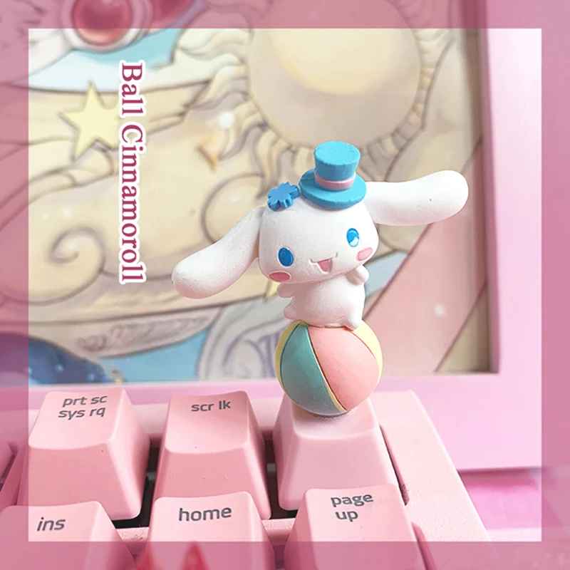 Sanrio Cartoon Mechanical Keyboard Keycaps Girl Cinnamoroll Kawaii Anime Keycaps Gaming Pbt Cute Key Cap  Personalized Custom