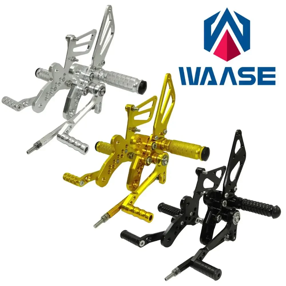 waase Motorcycle Adjustable Rider Rearset Footrests Foot Pegs For SUZUKI Hayabusa GSXR GSX-R 1300 GSX1300R 1999-2007 2008-2020