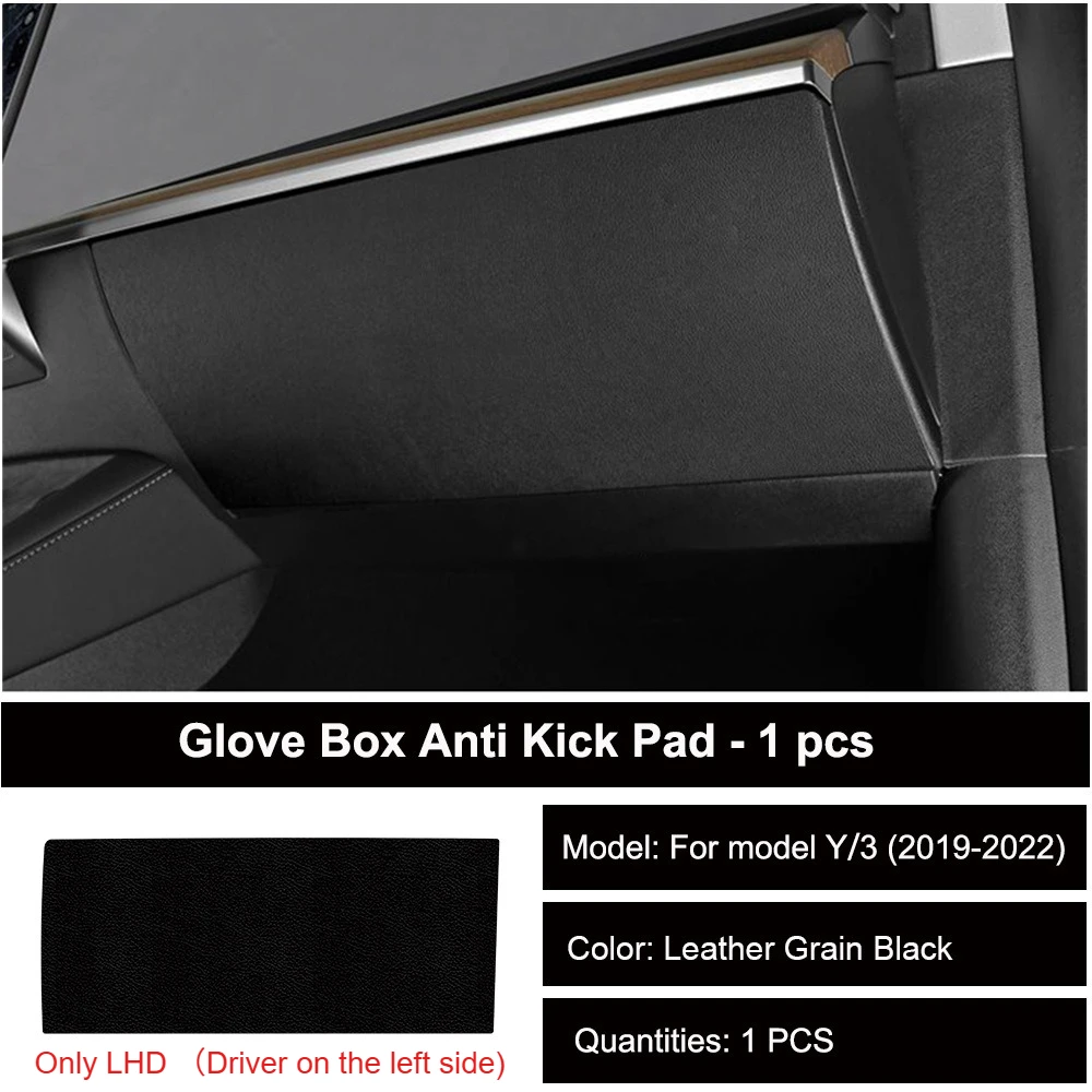 Anti-Kick-Pads für Autotüren für Tesla Model 3 Highland, Model Y Juniper YL 2021-2026, Schutzsticker für Handschuhfach, PU-Leder-Pads – Detail 20