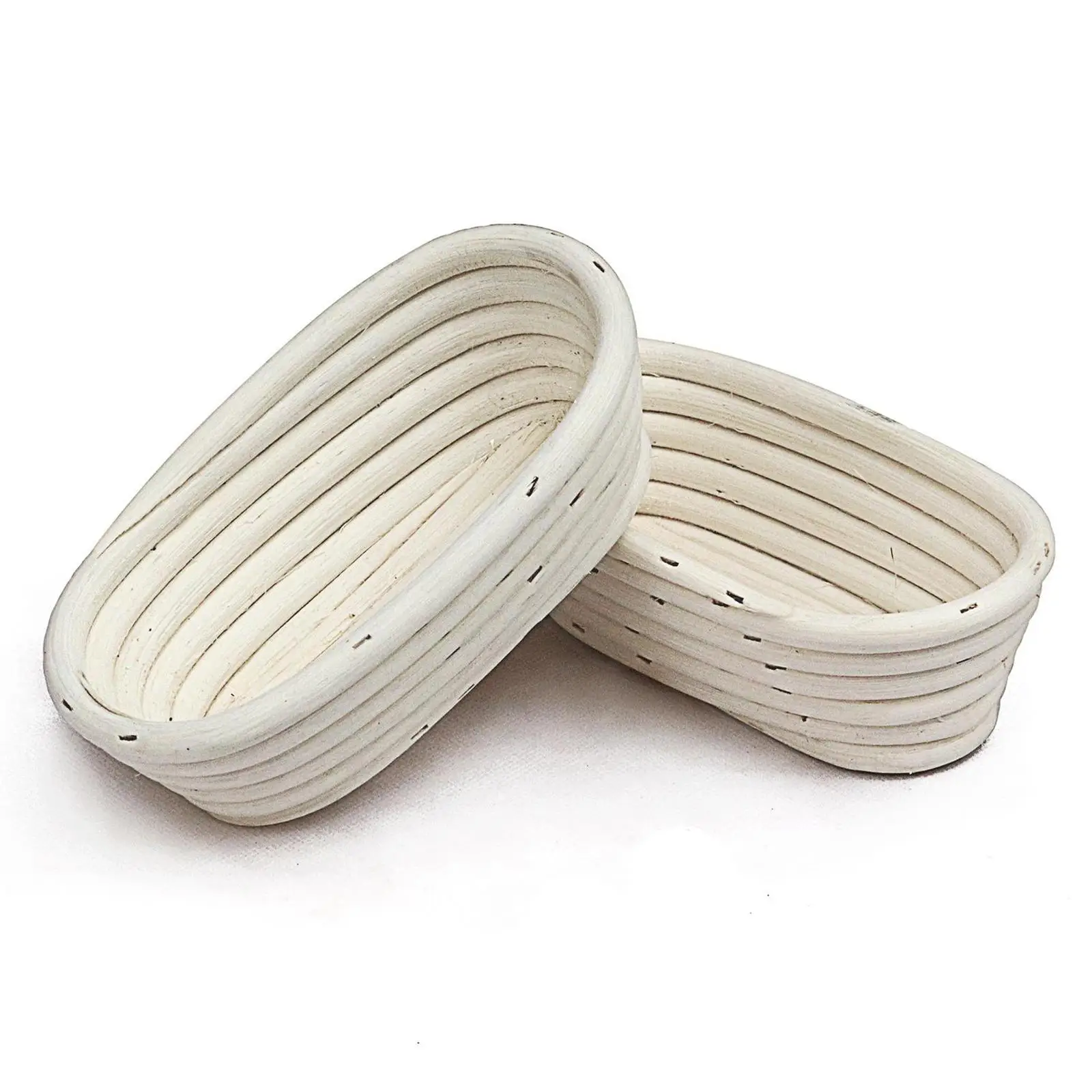 Natural Rattan Oval Bread Proving Basket with Linen Liner for Sourdough Dough Proofing Fermentation Kitchen Bakery Storage Fruit