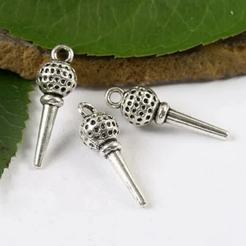 

12pcs 25*8mm Tibetan Silver A Golf Ball on A Tee Charms H1687 Jewelry Making Supplies Pendant