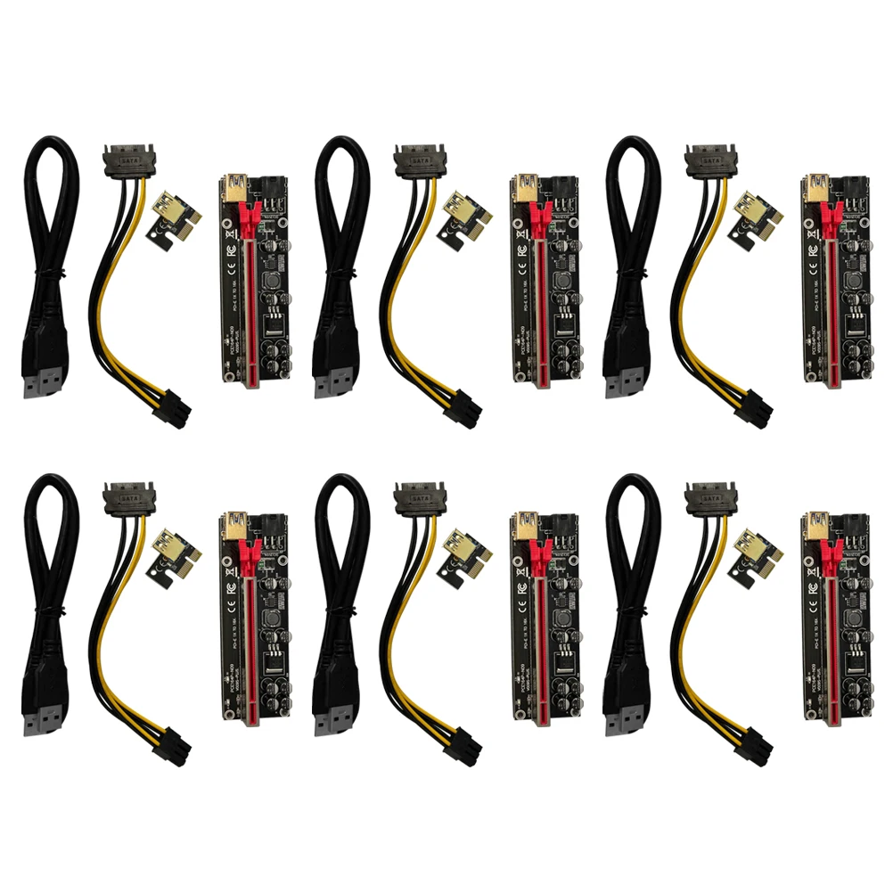 

6-комплектов удлинительного кабеля для видеокарты Pci-e Riser Pcie Gpu Удлинительная рамка для майнинговой установки