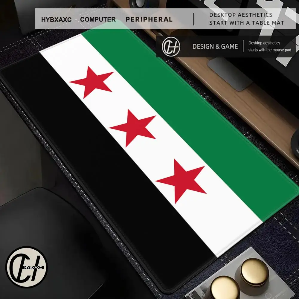 Syrian Revolution Flag Mousepad Gaming Office Desk Pads Large For Computer Non-slip Lockedge Mouse Pad