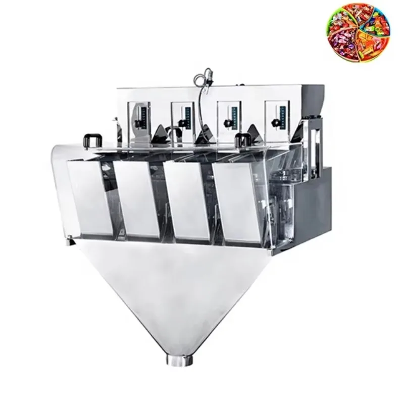 Automatic 4 Heads Linear Weigher Rice Sugar Small Granules Weighing Filling Machine Detergent Powder Seeds Filing Scale Custom