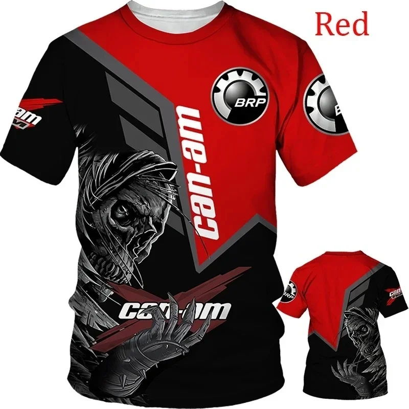 Trendy Skull Pattern Print Short-sleeve T-shirt Can-am Themed Casual Top For Daily Wear