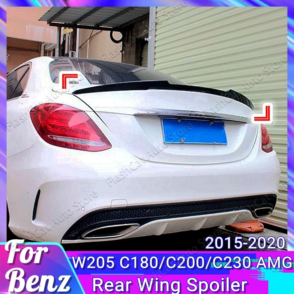 W205 Car Rear Roof Trunk Tail Wing Spoiler For Mercedes Benz C Class C180 C200 C230 AMG 2015 2016 2017 2018 2019 2020 Body Kit