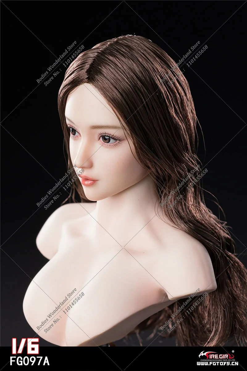 Fire Girl Toys FG097 1/6 Scale Pale Skin Asian Girl Head Sculpt Carving Model for 12Inch Female Action Figure Model Toys