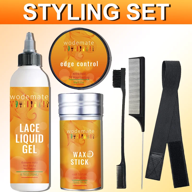 Kant Vloeibare Gel Onzichtbare Lijmloze Kant Bond Gel Tijdelijke Hold Pruik Lijm Lijm + Wax Stick Voor Haar Rand Controle styling Gel