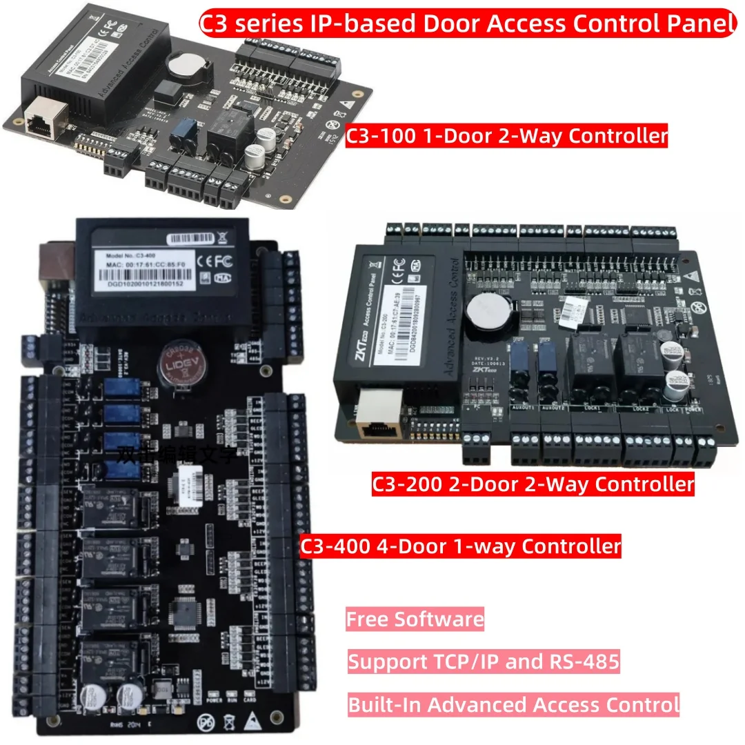 ZKT C3 Series IP Access Control Panel 1 Door 2 Door 4 Door Network TCP IP RS485 Controller Board Free SDK Security System