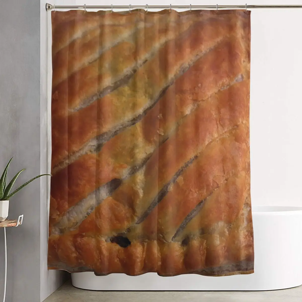 

Greggs Steak Bake Shower Curtain Bathroom Polyester Waterproof Bath Curtains with Hooks